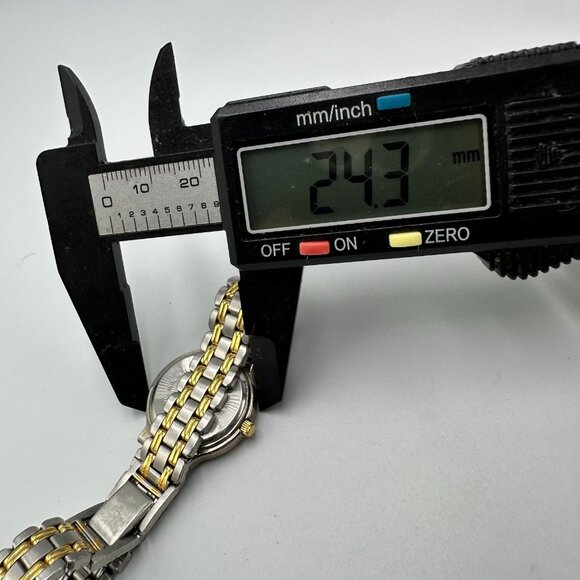 Bulova Watch Women Silver Gold Two Tone Beige Dial 24MM New Battery 7.25" - Picture 14 of 15